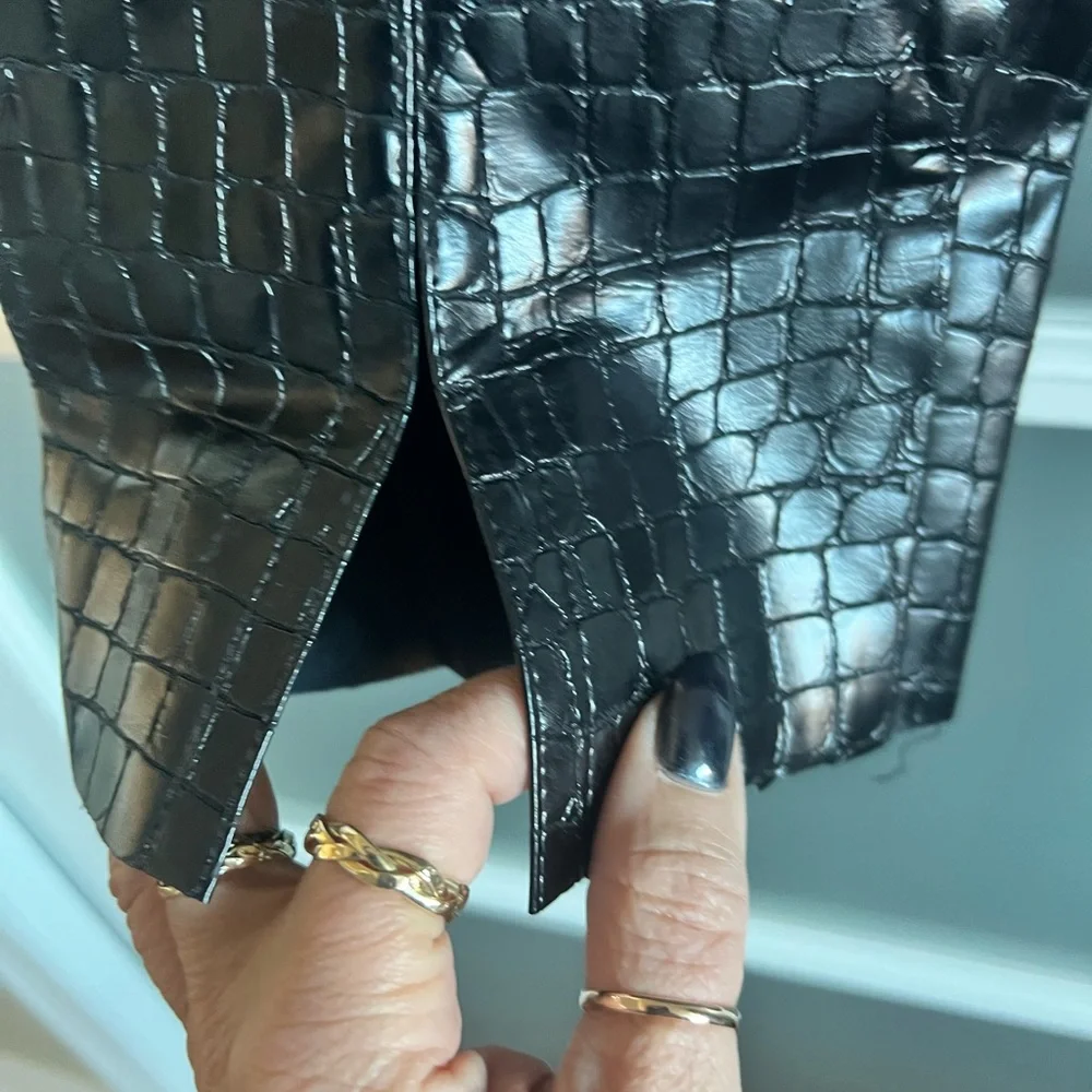 Zara Faux croc leather pants - Picture 2 of 4